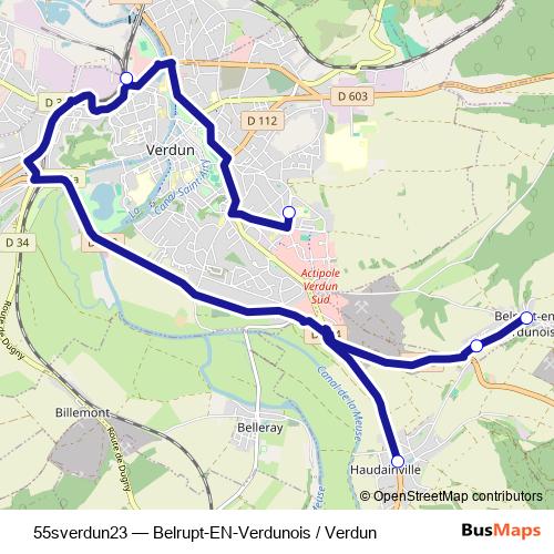 55sverdun23 bus Line Map