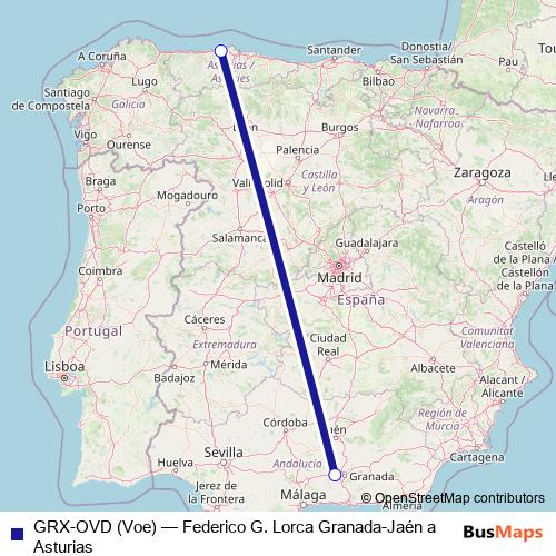 GRX-OVD (Voe) air Line Map