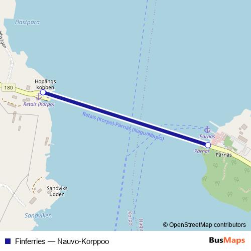 Finferries ferry Line Map