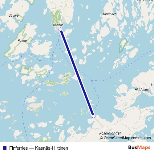 Finferries ferry Line Map
