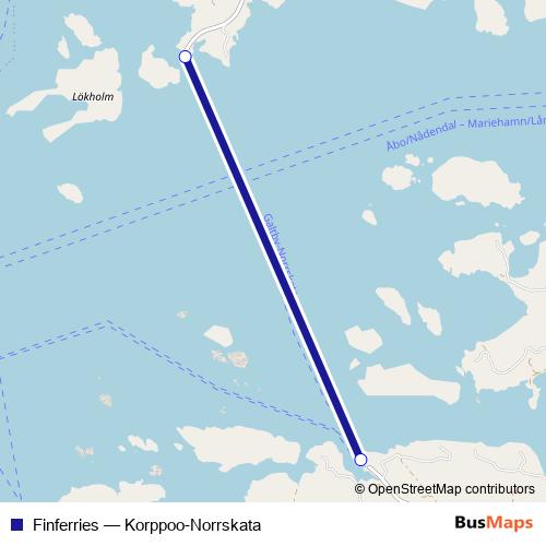 Finferries ferry Line Map