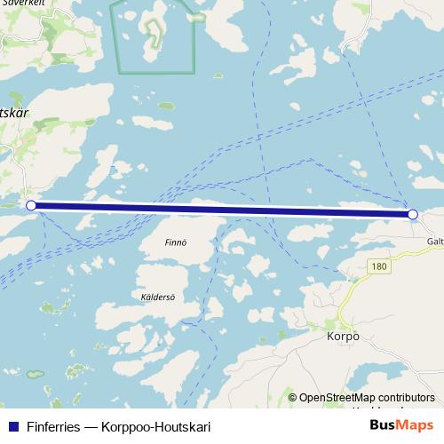 Finferries ferry Line Map