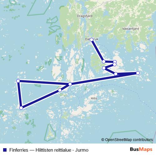 Finferries ferry Line Map