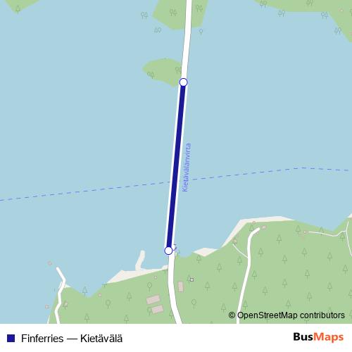 Finferries ferry Line Map