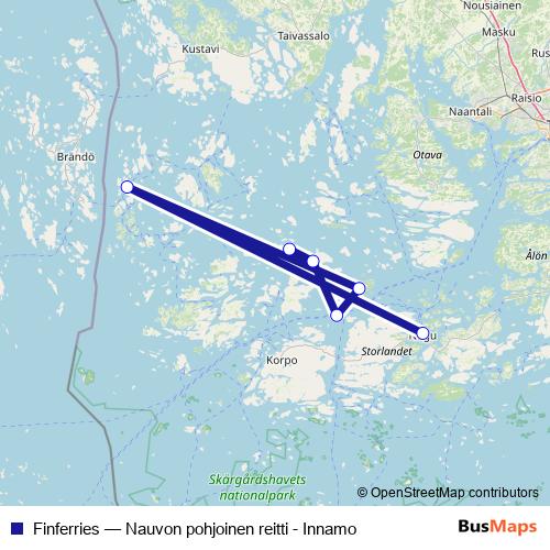 Finferries ferry Line Map