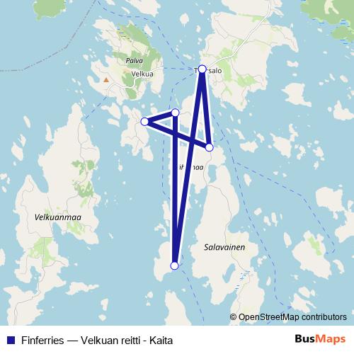 Finferries ferry Line Map