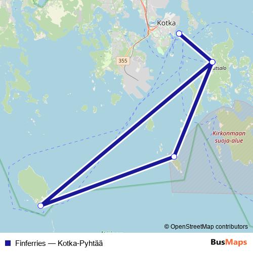 Finferries ferry Line Map