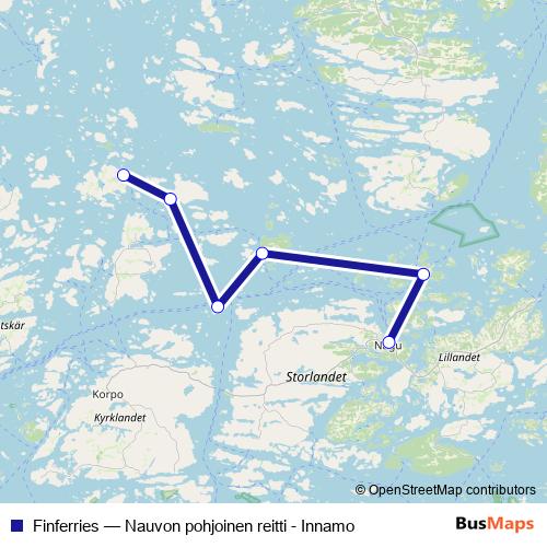 Finferries ferry Line Map