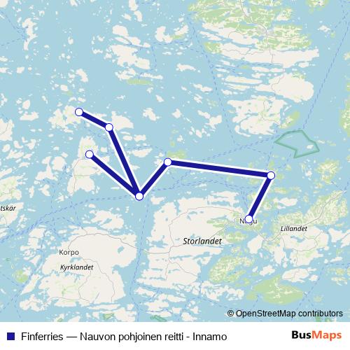 Finferries ferry Line Map