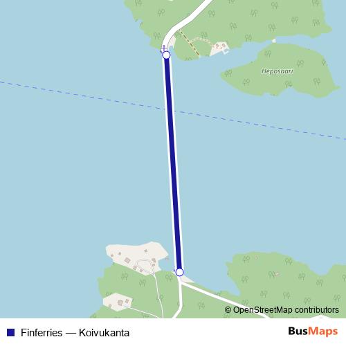 Finferries ferry Line Map
