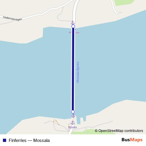 Finferries ferry Line Map