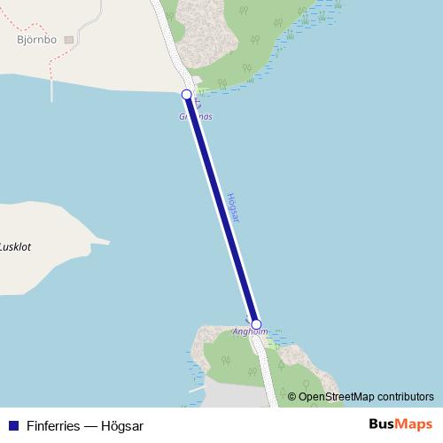 Finferries ferry Line Map