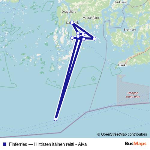 Finferries ferry Line Map