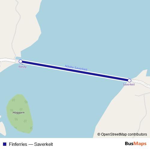 Finferries ferry Line Map