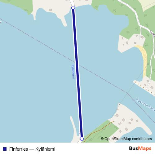 Finferries ferry Line Map