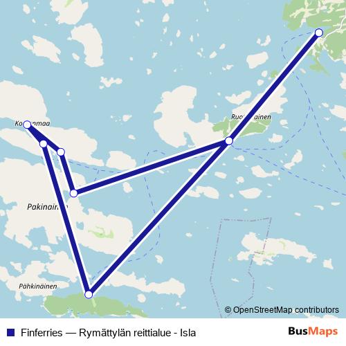 Finferries ferry Line Map