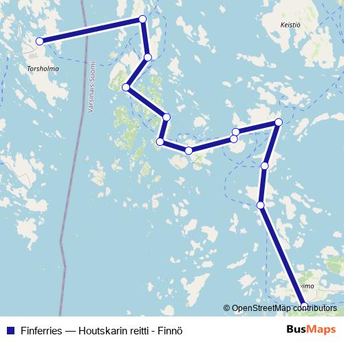 Finferries ferry Line Map