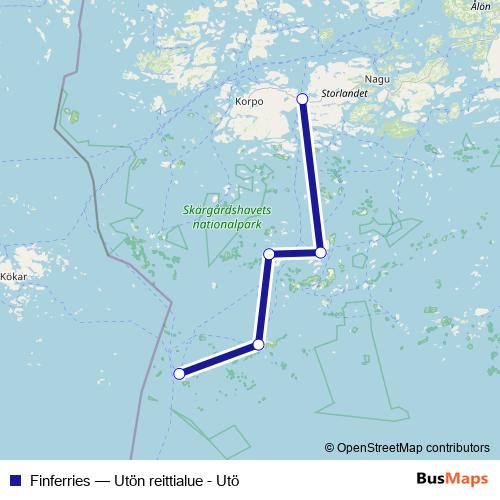 Finferries ferry Line Map