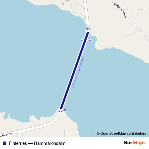 Finferries ferry Line Map