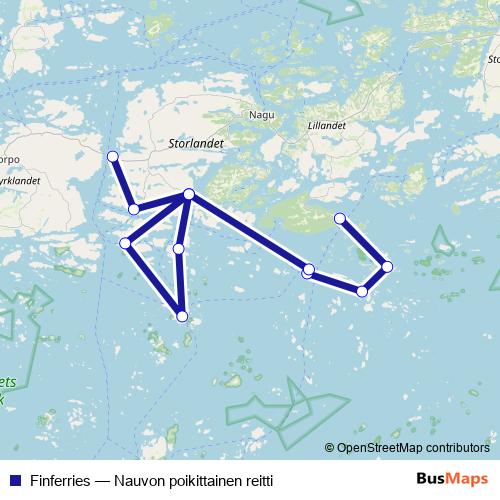 Finferries ferry Line Map