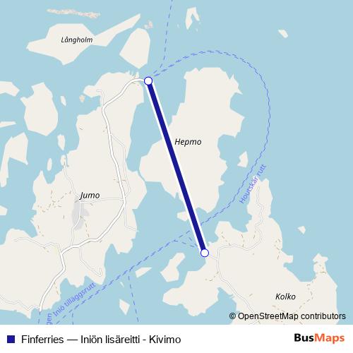 Finferries ferry Line Map