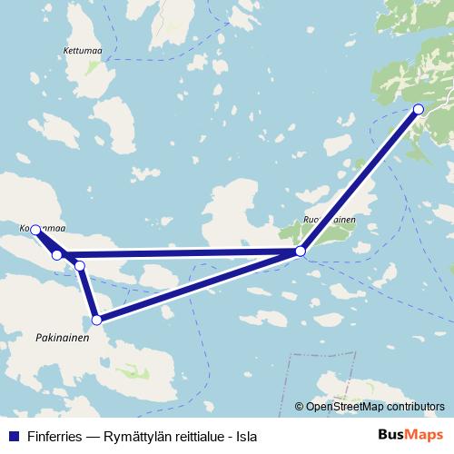 Finferries ferry Line Map