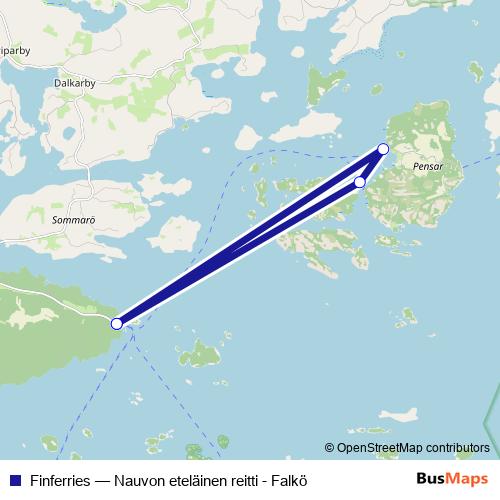Finferries ferry Line Map