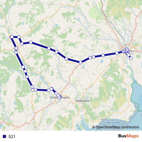 521 bus Line Map