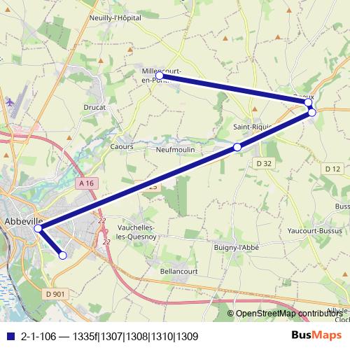 2-1-106 bus Line Map
