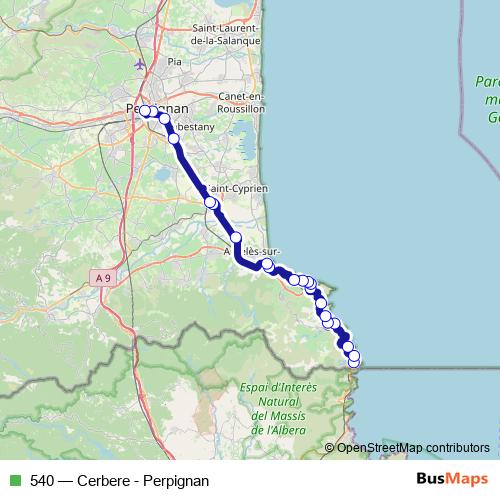 540 bus Line Map