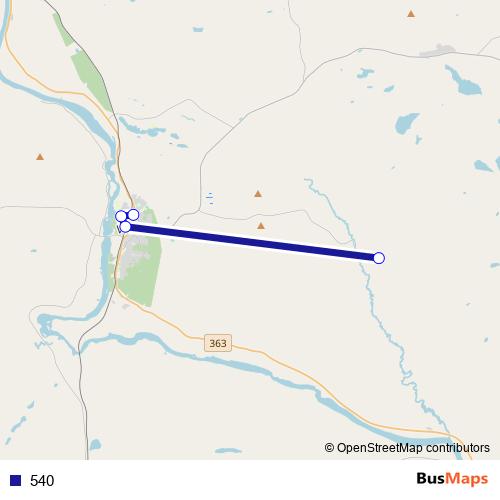 540 bus Line Map