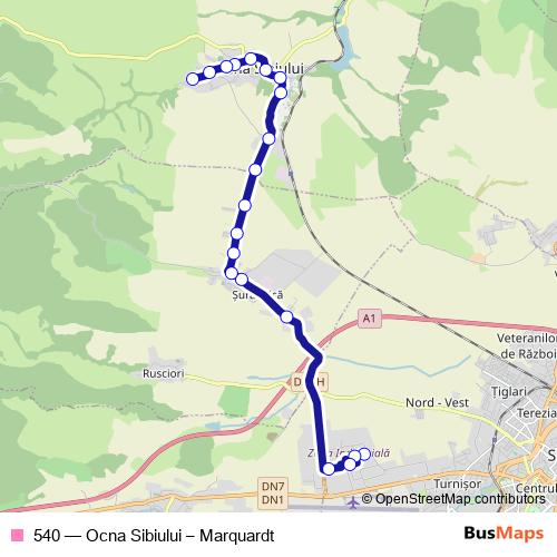 540 bus Line Map
