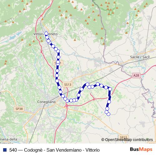 540 bus Line Map