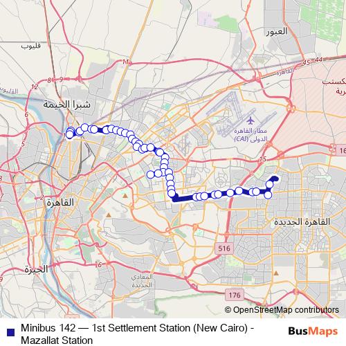 Minibus 142 bus Line Map