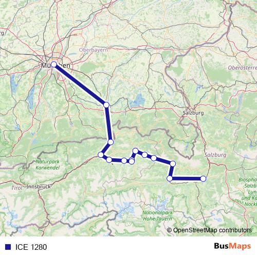 ICE 1280 rail Line Map