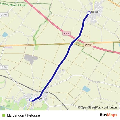 LE Langon / Petosse bus Line Map