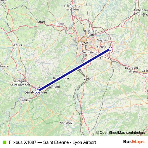 Flixbus X1687 bus Line Map