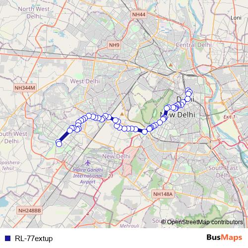 RL-77extup bus Line Map