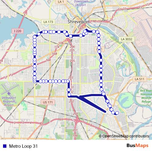 Metro Loop 31 bus Line Map