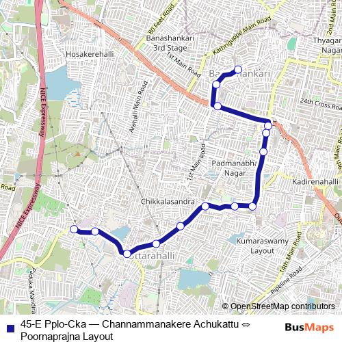 45-E Pplo-Cka bus Line Map