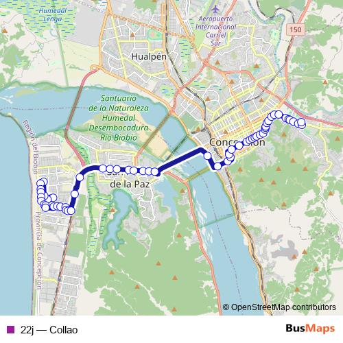 22j bus Line Map