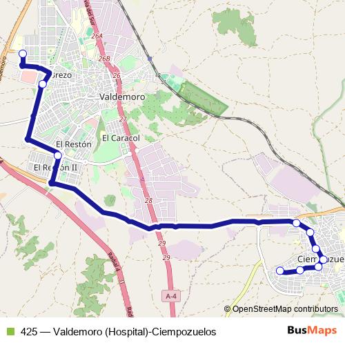 425 bus Line Map