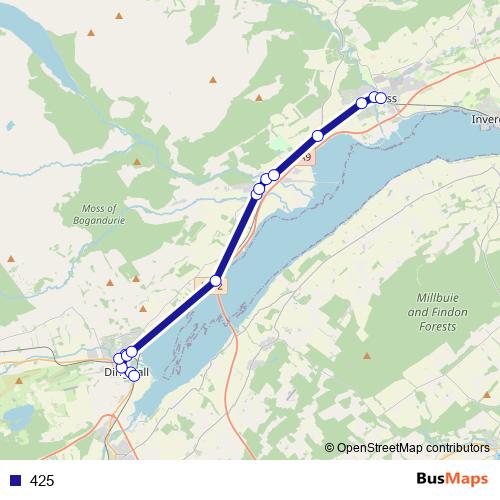 425 bus Line Map