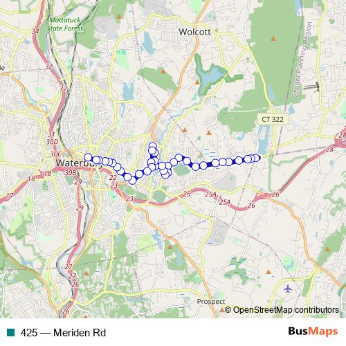 425 bus Line Map