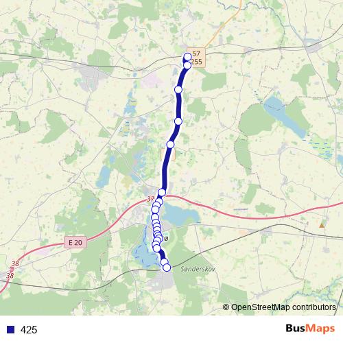 425 bus Line Map