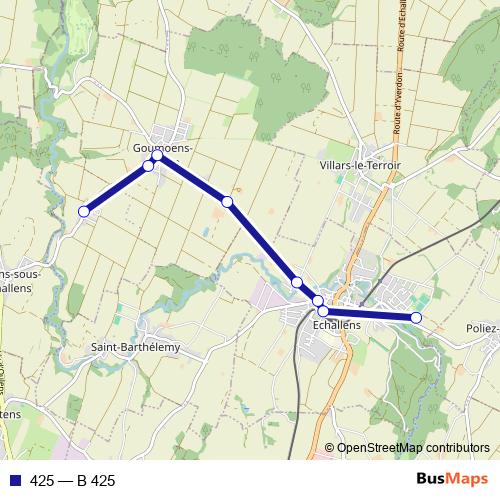425 bus Line Map