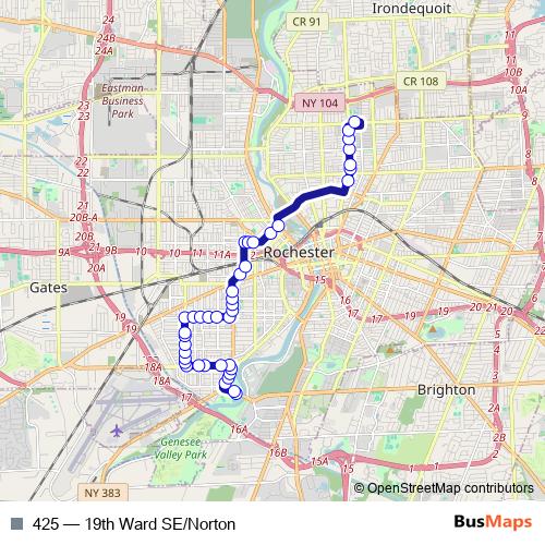 425 bus Line Map