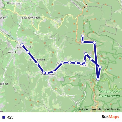 425 bus Line Map