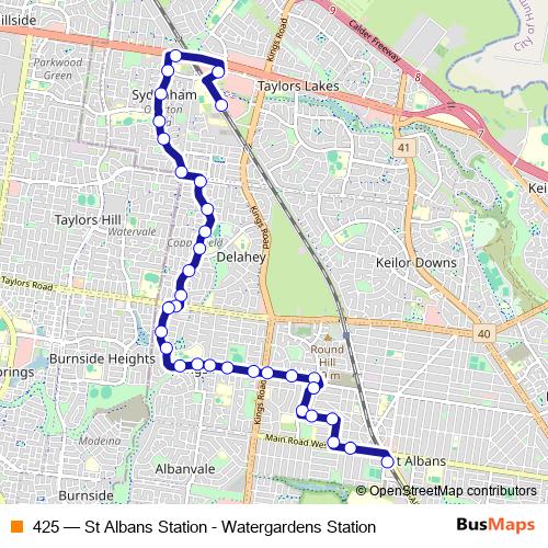 425 bus Line Map