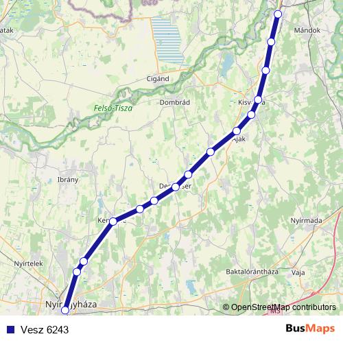 Vesz 6243 rail Line Map